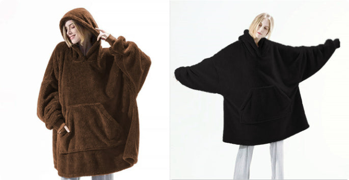 Hoodie Sweatshirt With Big Pocket Wearable Blanket