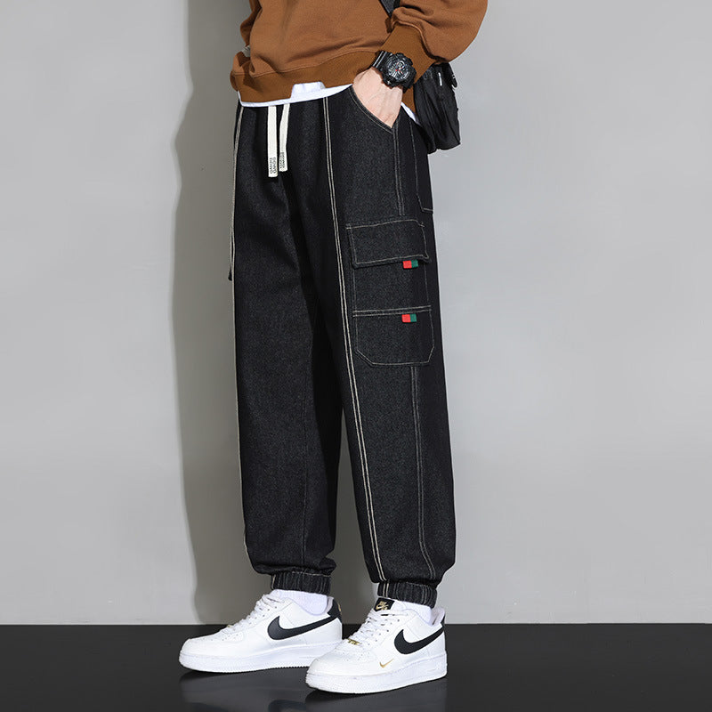 Retro Workwear Jeans For Men Black