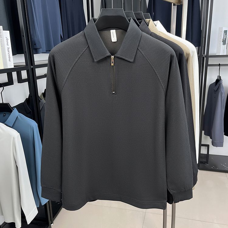 Waffle-Textured Polo Shirt