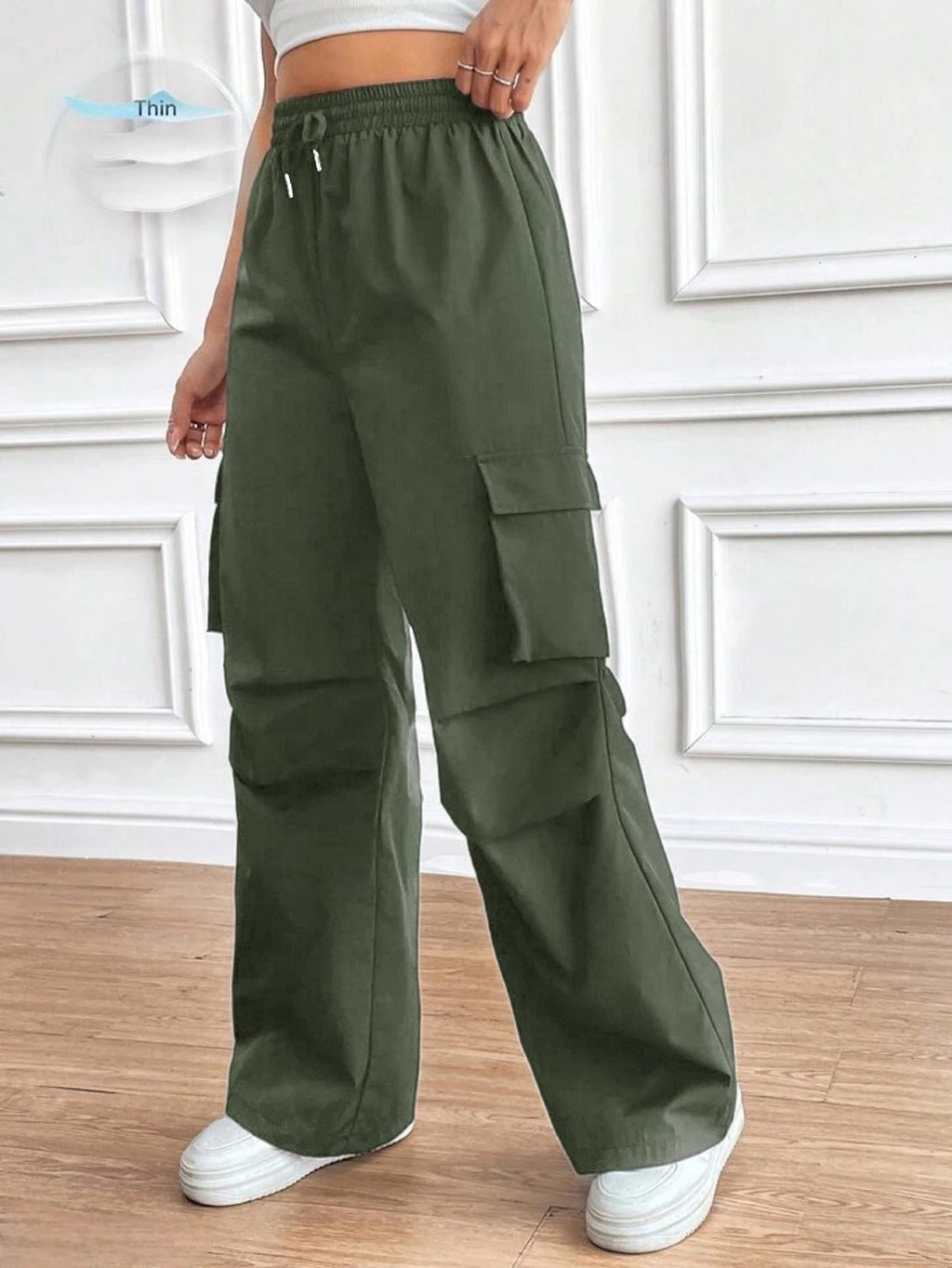 Workwear-style Commuter Pants Army Green