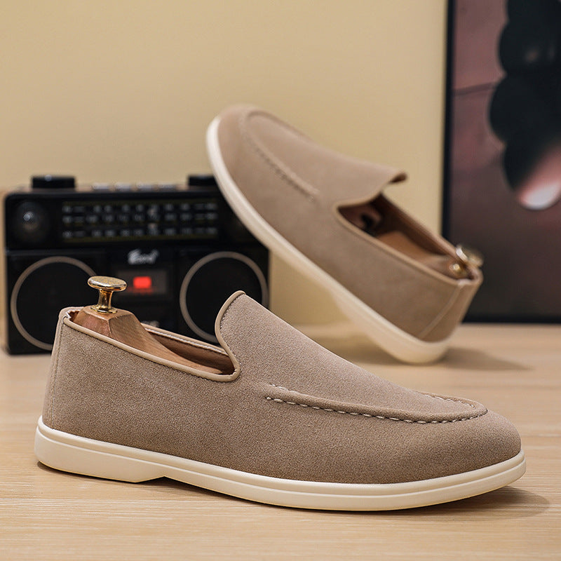 Flat-bottomed Slip-on Casual Shoes Sand Color
