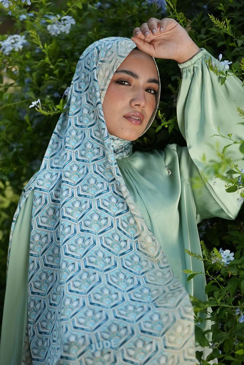 Satin Hijab Printed Shawl Headscarf 41style Above 175cm