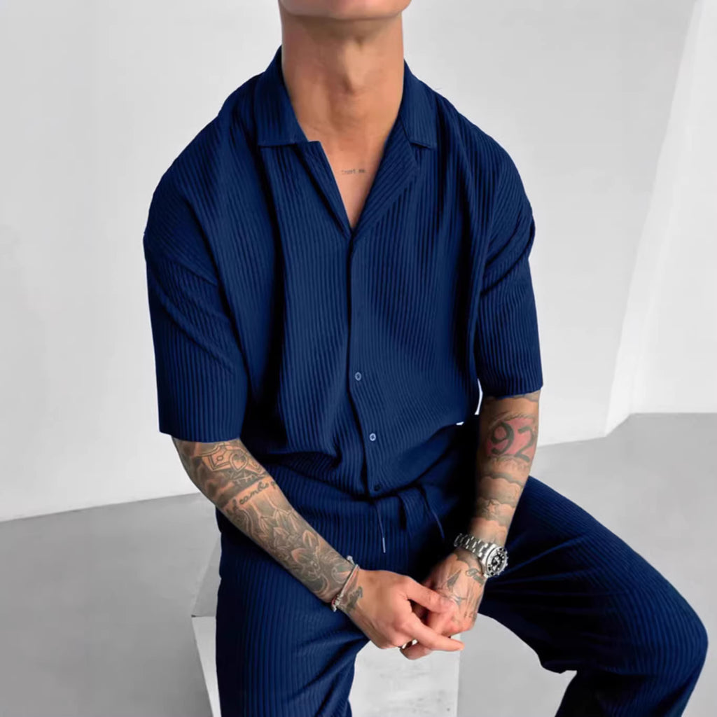 Solid-Color Casual Cardigan Shirt