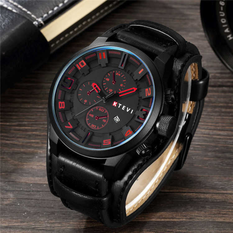 Mens Watch With A Bold Large Dial Black Belt