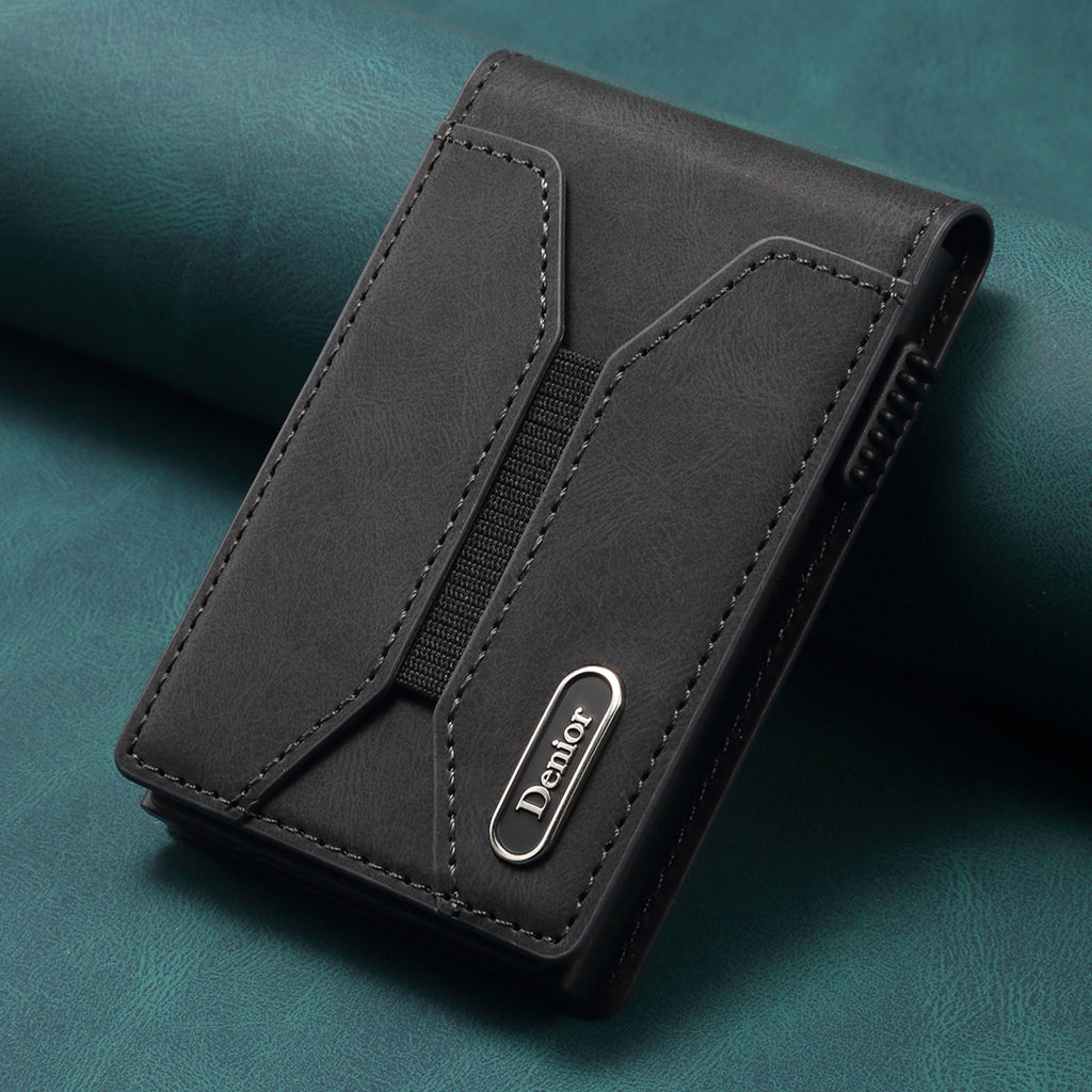 Smooth Leather With Button Black