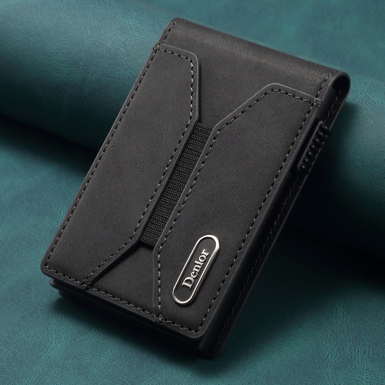 Smooth Leather With Button Black