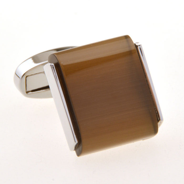 Opal Cufflinks Business Elite French Style Cufflink Brown 14k