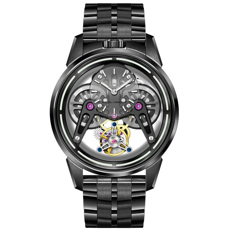 New Armor Tourbillon Mechanical Watch IK6806 Black Case