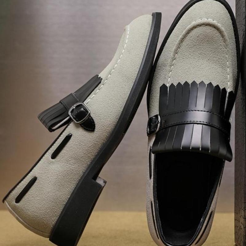 Solidcolor Tassel Accents Loafer Gray