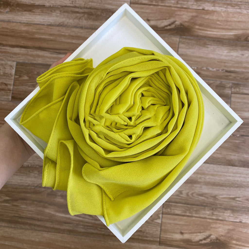 Women's Hijab Solid Pearl Chiffon Scarf Willow bud green