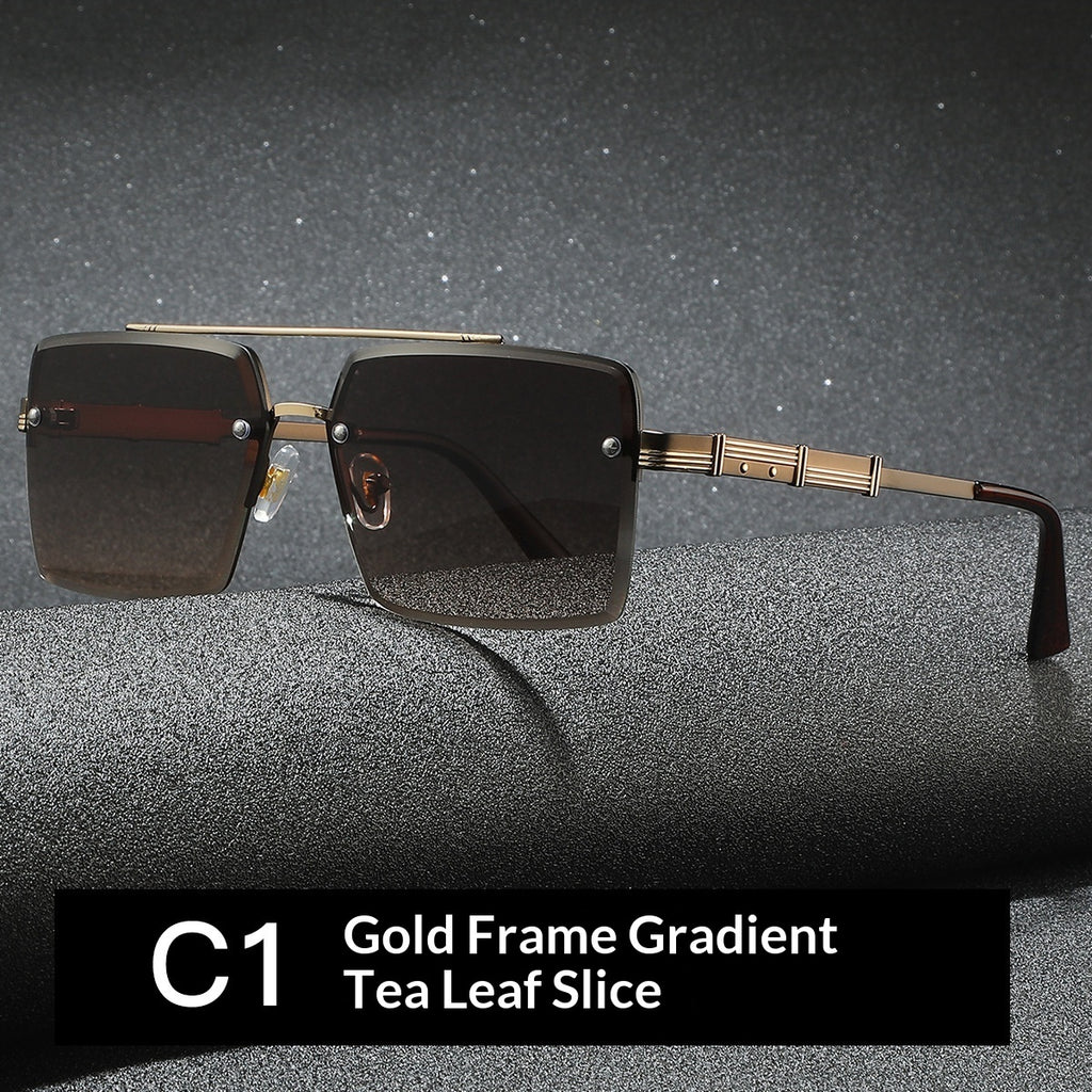 Mens Vintage Versatile Driving Sunglasses C1 Gold Frame