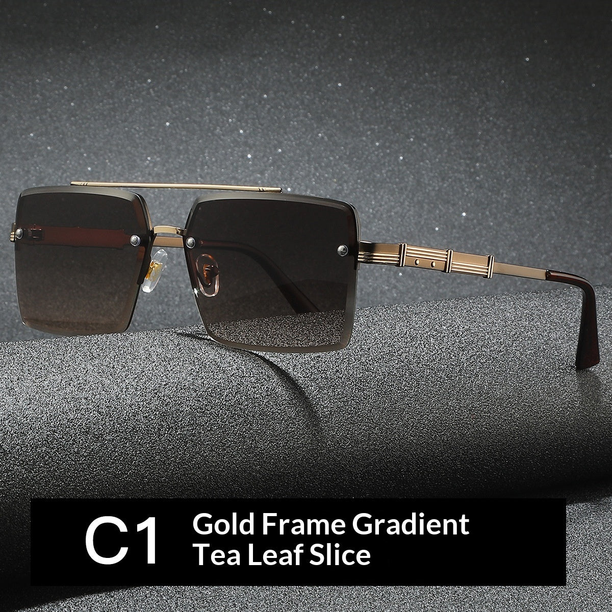 Mens Vintage Versatile Driving Sunglasses C1 Gold Frame