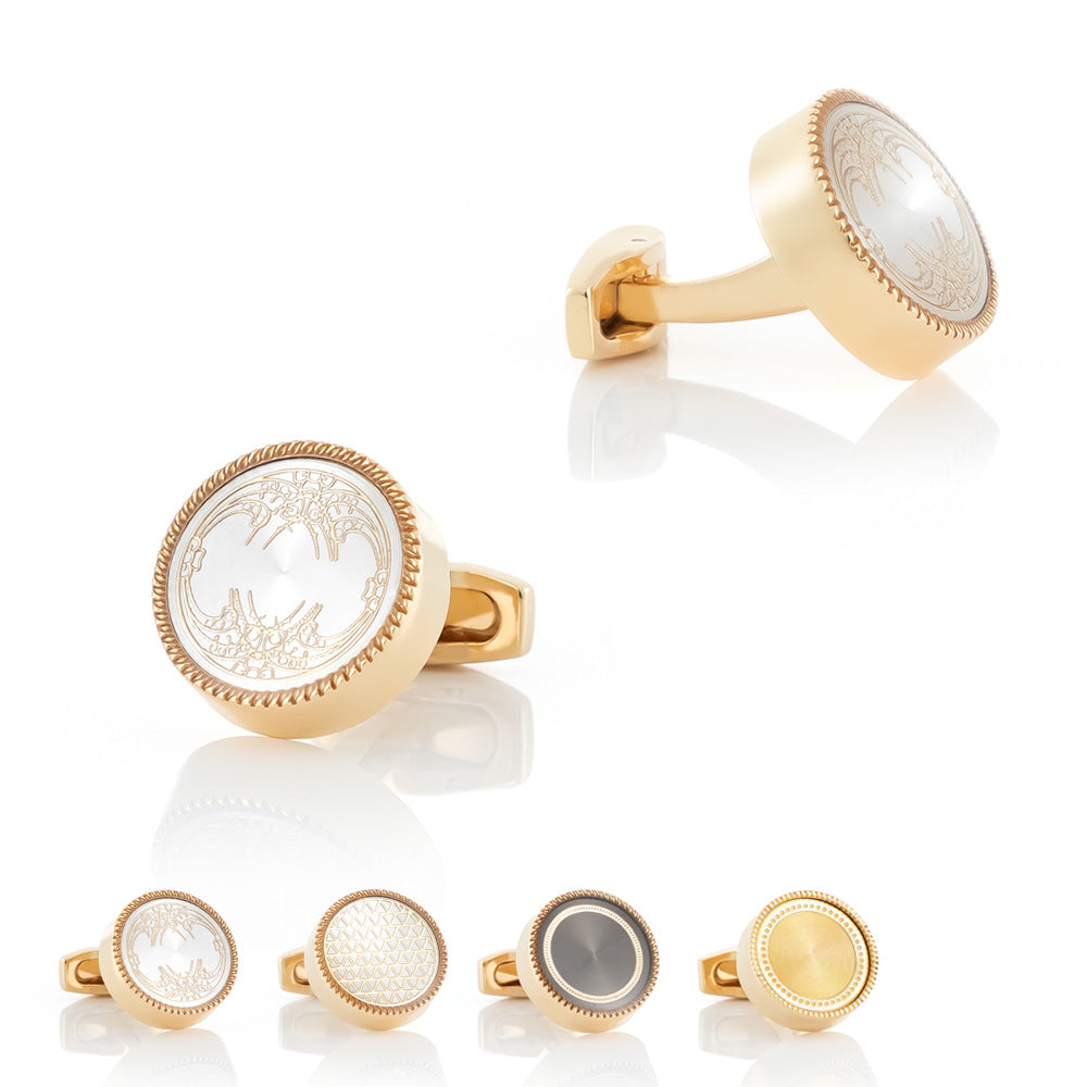 Round CD Accessories Enamel Cufflinks
