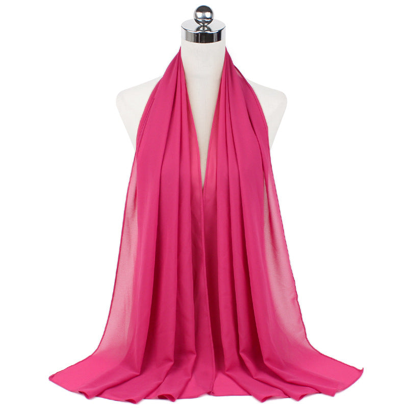 Monochrome Pearl Chiffon Hijab Scarf Bubble T 70X180cm