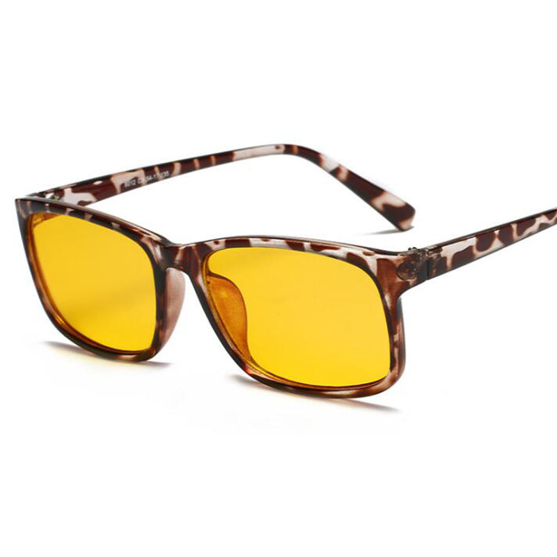 Anti-blue glasses student glasses Leopard Yellow