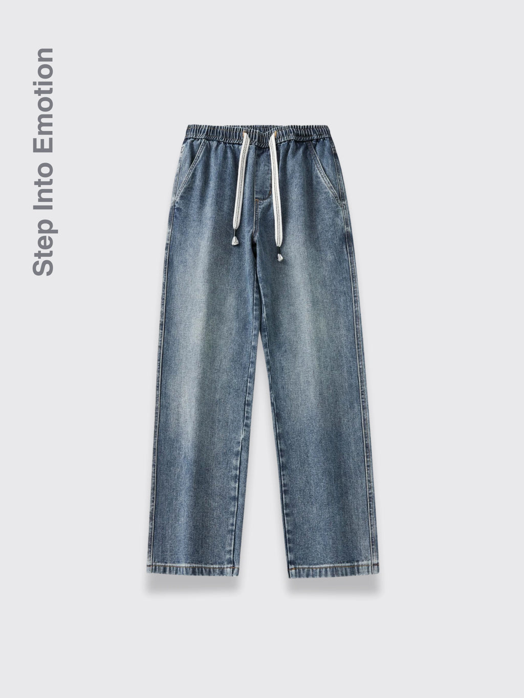 American High Street Retro Loose Casual Straight-leg Pants For Men Retro Blue 2XL