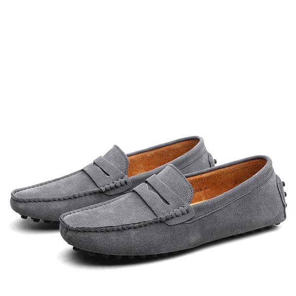 Suade Driver Loafers Gray