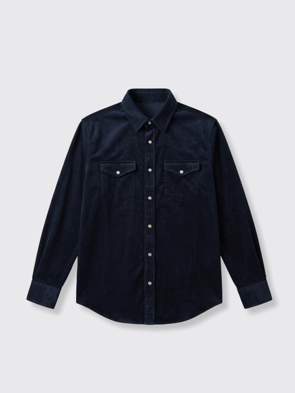 Casual Business Shirt Pure Cotton Navy Blue 2XL