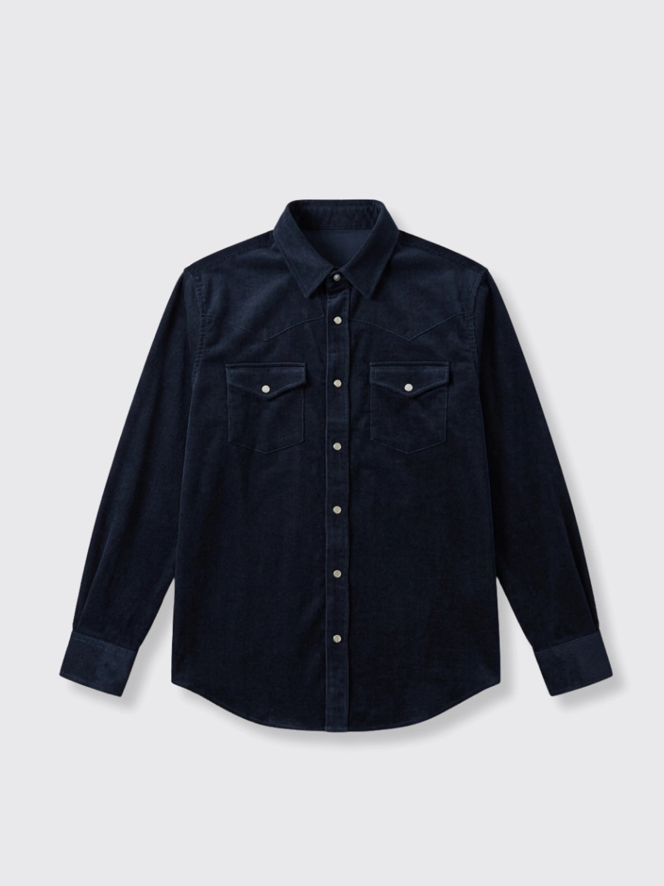 Casual Business Shirt Pure Cotton Navy Blue 2XL