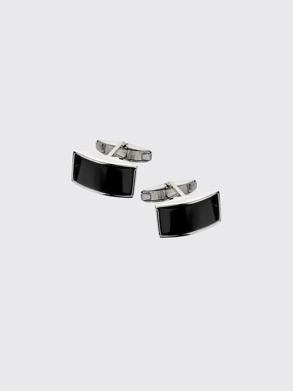 Curved Black Agate Cufflinks Cufflink