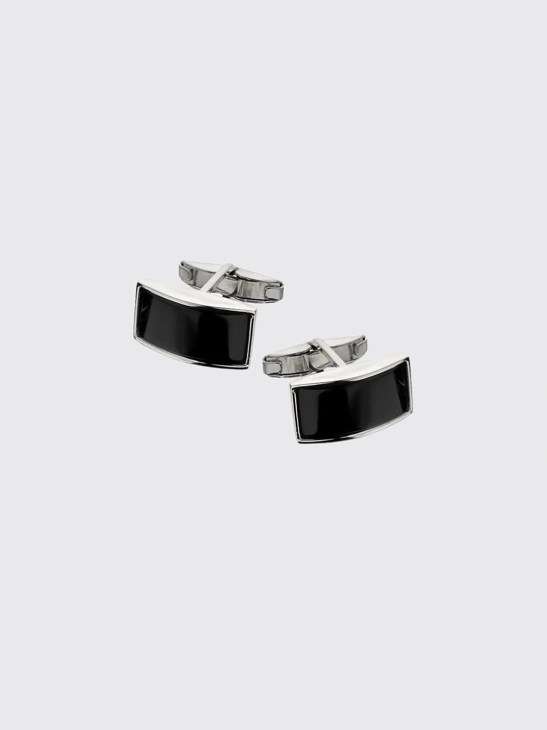 Curved Black Agate Cufflinks Cufflink
