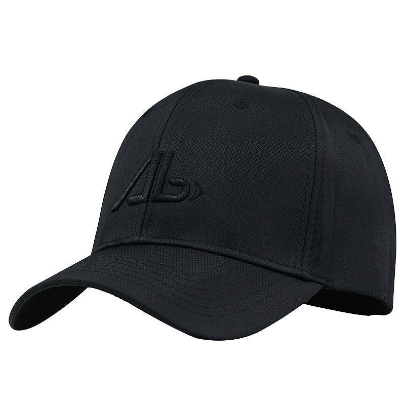 Baseball Cap Big Head Quick-drying Hard Top Cap Black
