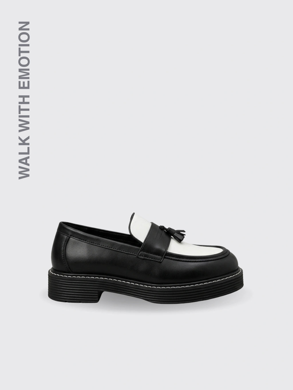 Leather Contrast Color Shoes Black 38
