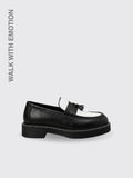 Leather Contrast Color Shoes Black 38