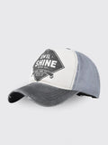 Retro Contrast Color Baseball Cap Black grey adjustable
