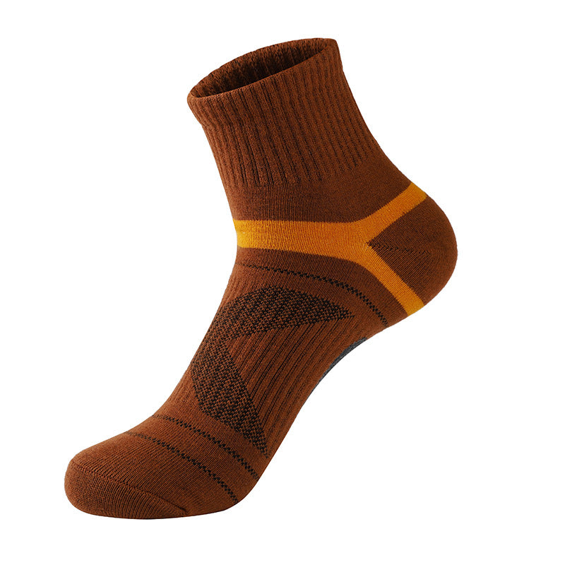 Sports socks basketball socks Brown One size