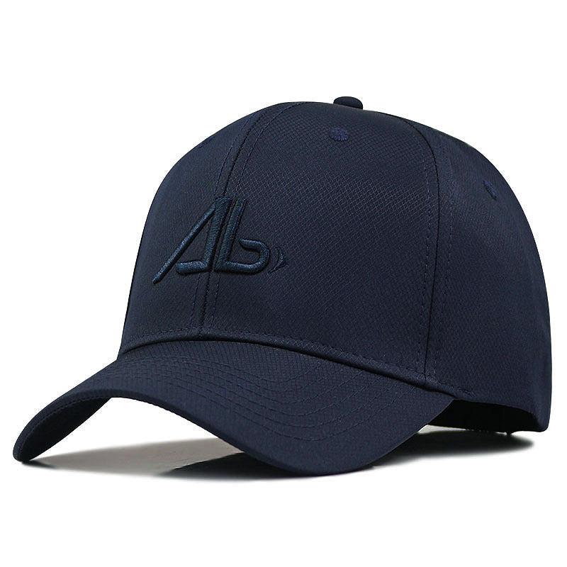 Baseball Cap Big Head Quick-drying Hard Top Cap Navy