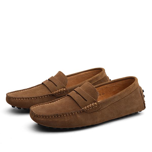 Suade Driver Loafers Khaki