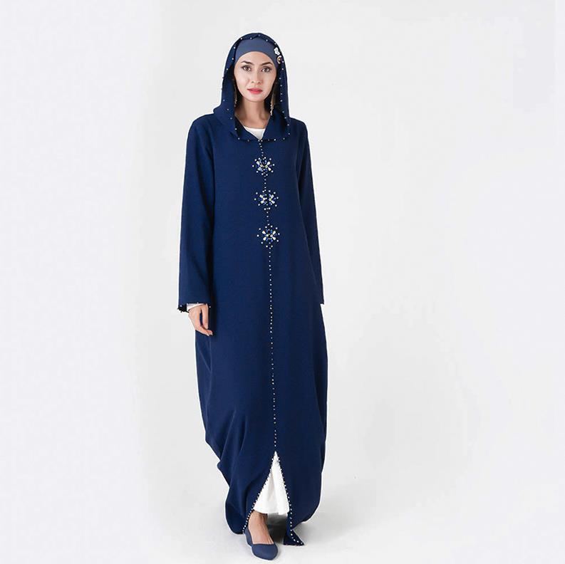 Dubai Turkish Muslim hijab dress Dark blue