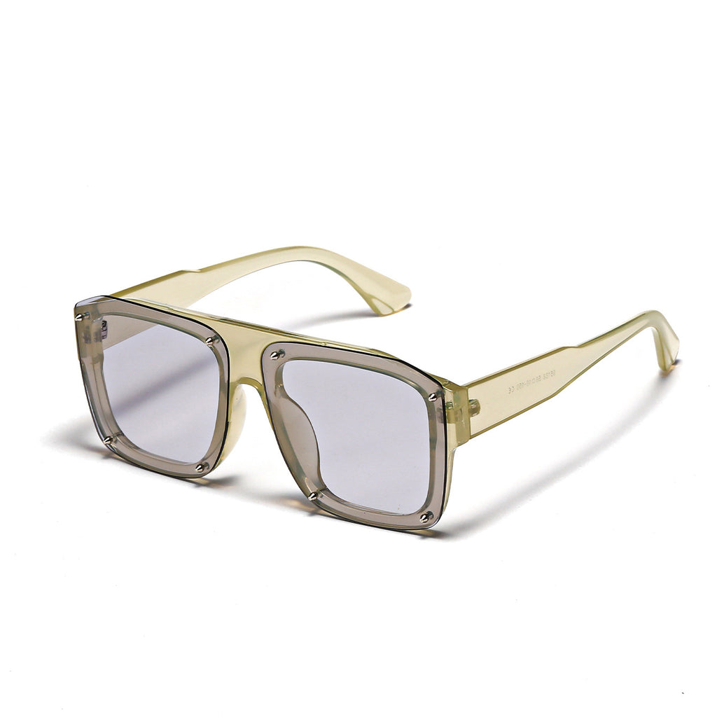 Stylish Oversized Frame Glasses For Men Light Blue Sheet