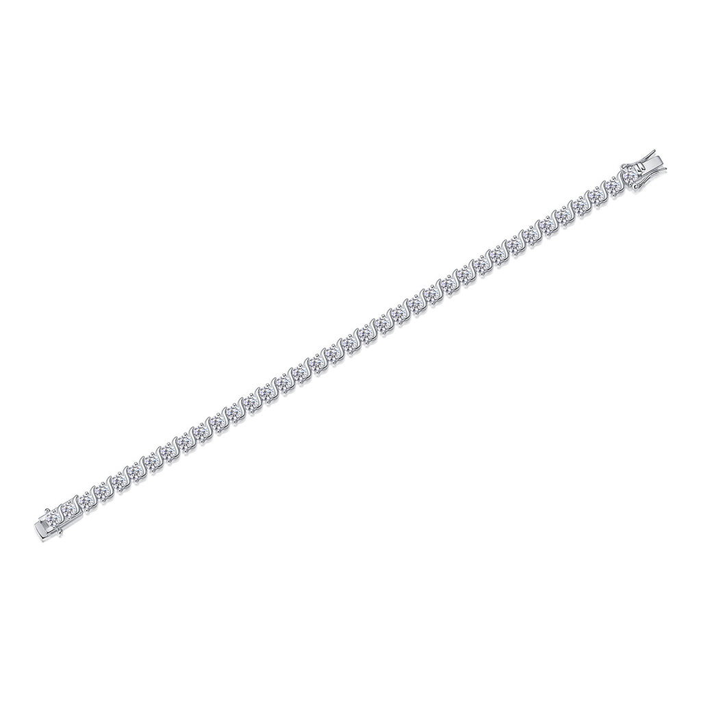 925 Silver Horoscope Buckle Full Inlaid Bracelet