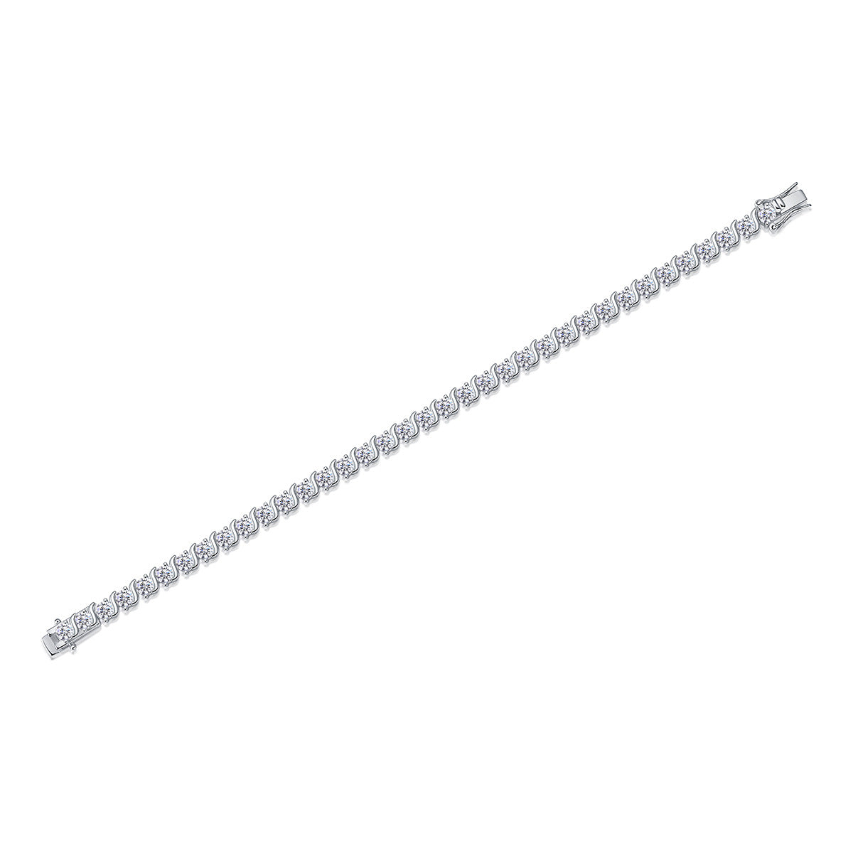 925 Silver Horoscope Buckle Full Inlaid Bracelet