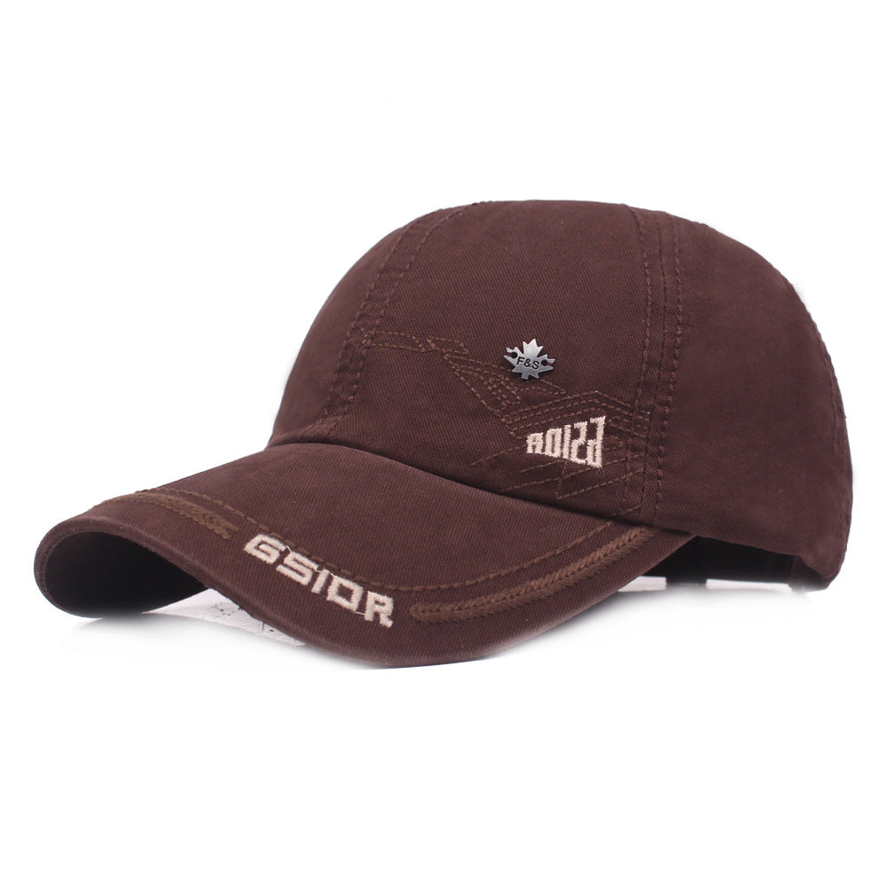 Peaked Cotton Baseball Cap Coffee