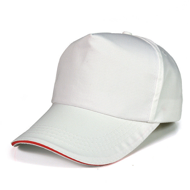 Baseball Cotton Embroidery Work Cap White L