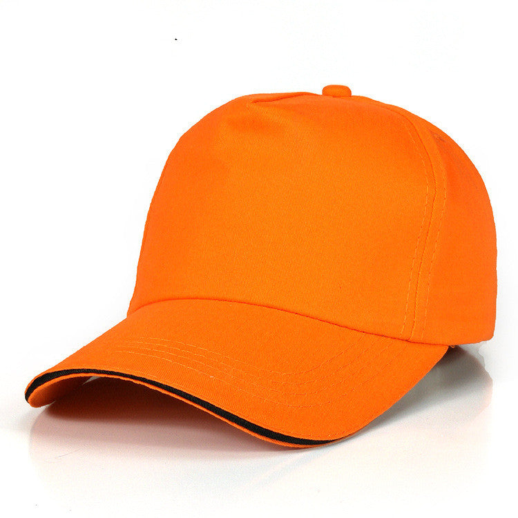 Baseball Cotton Embroidery Work Cap Orange L