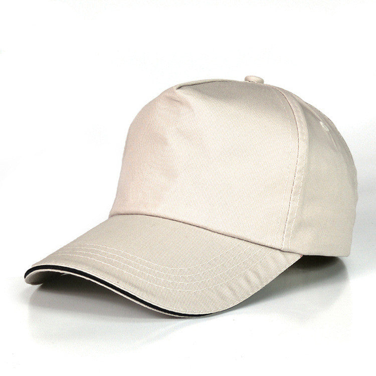 Baseball Cotton Embroidery Work Cap Beige L
