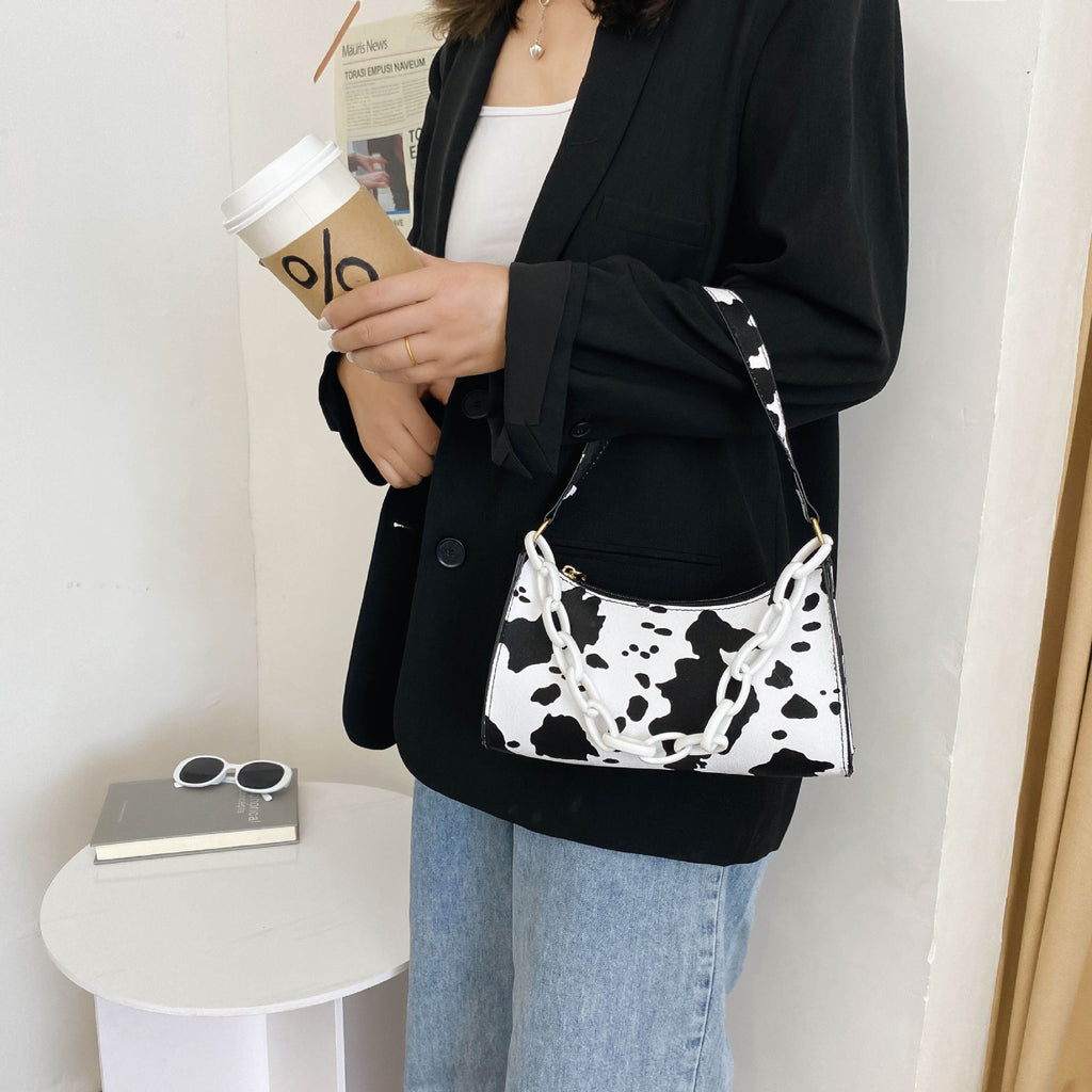 Fashionable Shoulder Bag Cow Pattern