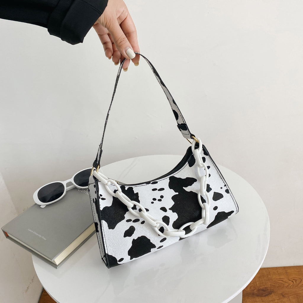 Fashionable Shoulder Bag Cow Pattern
