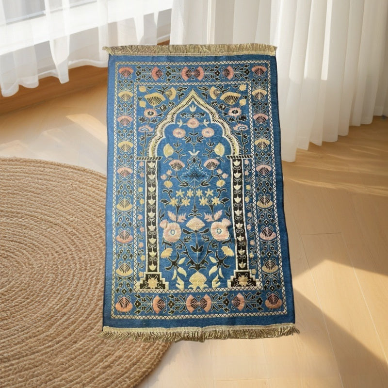 Portable Thin Middle East Worship Carpet Sky Blue 70x110CM