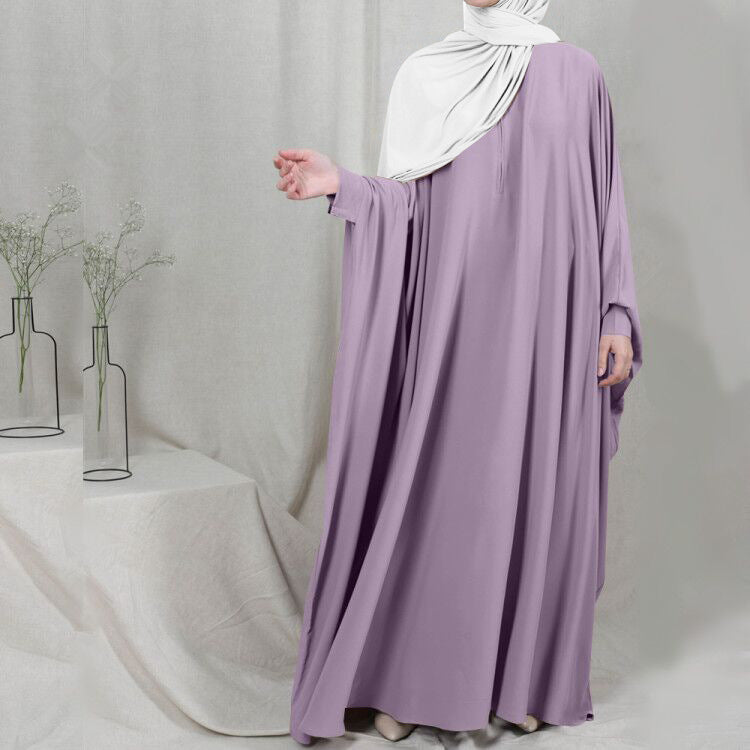 Hijab Dress Prayer Garment Jilbab Abaya Light Purple One size