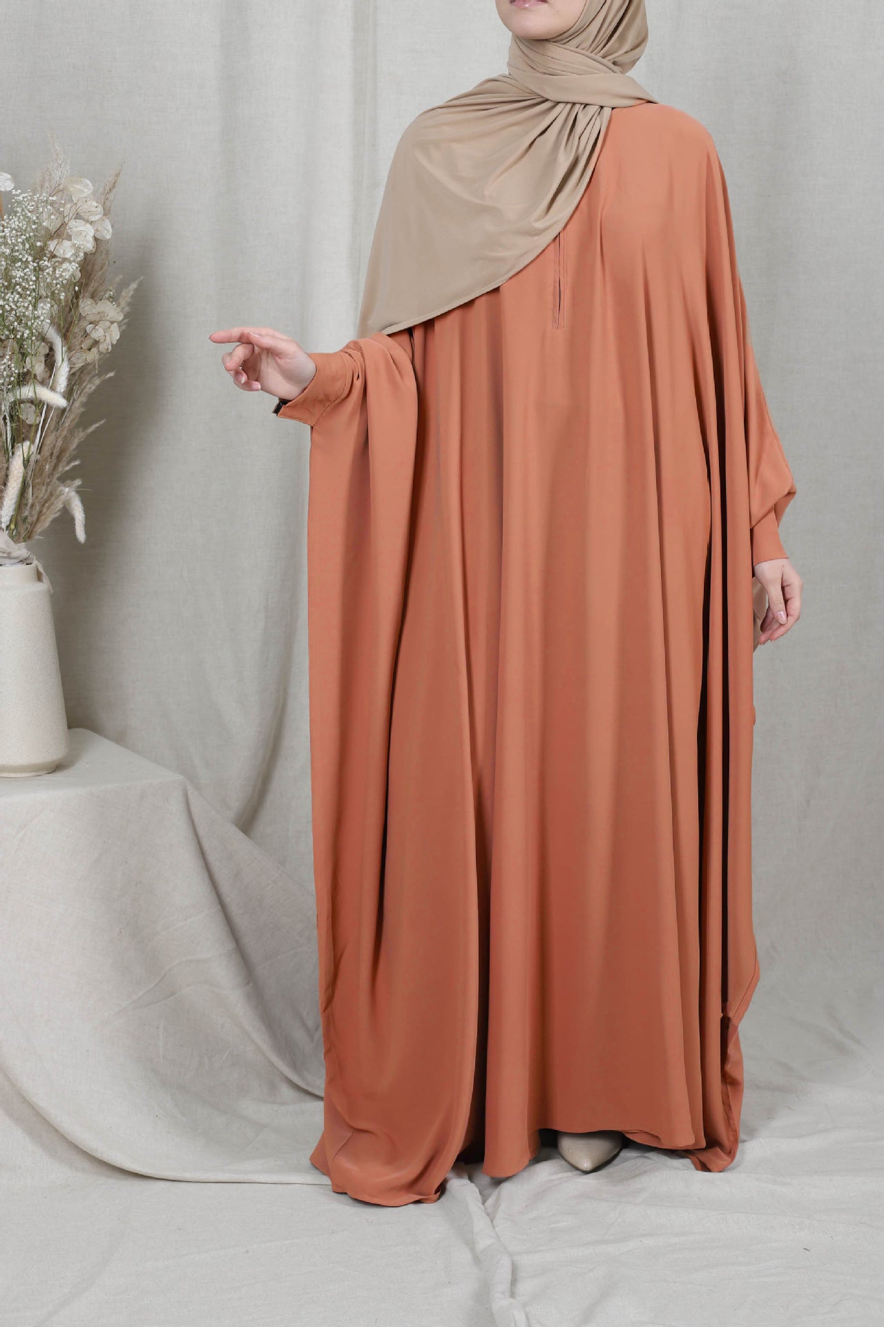Hijab Dress Prayer Garment Jilbab Abaya Orange One size