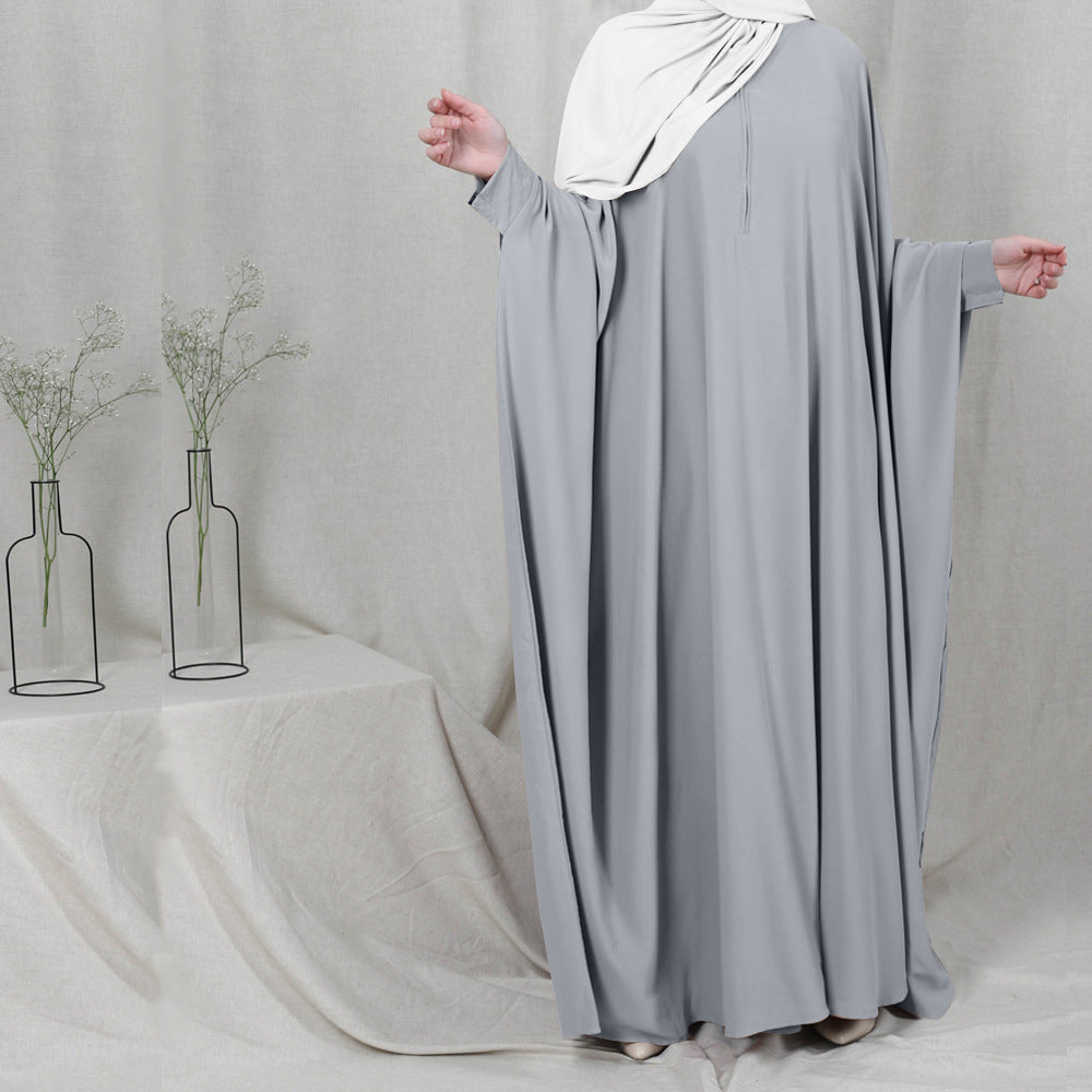 Hijab Dress Prayer Garment Jilbab Abaya Light Grey One size