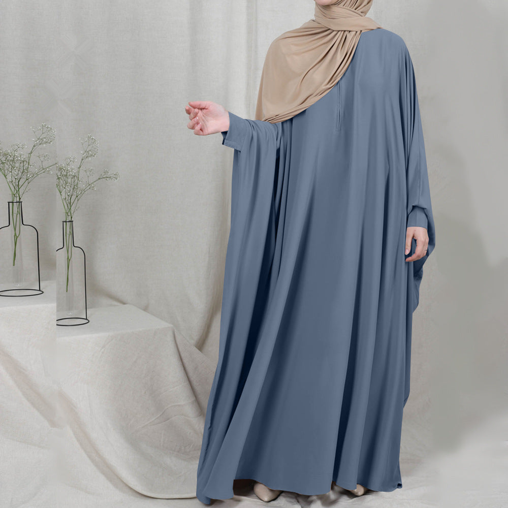 Hijab Dress Prayer Garment Jilbab Abaya Peacock blue One size