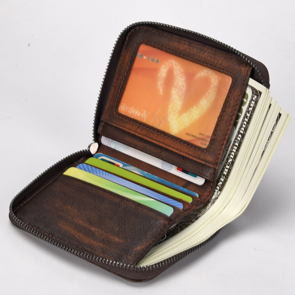Men'S Short Head Leather Wallet