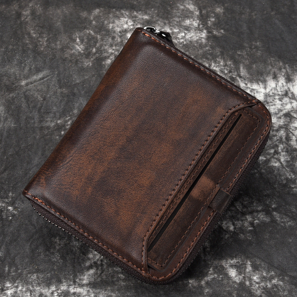 Men'S Short Head Leather Wallet
