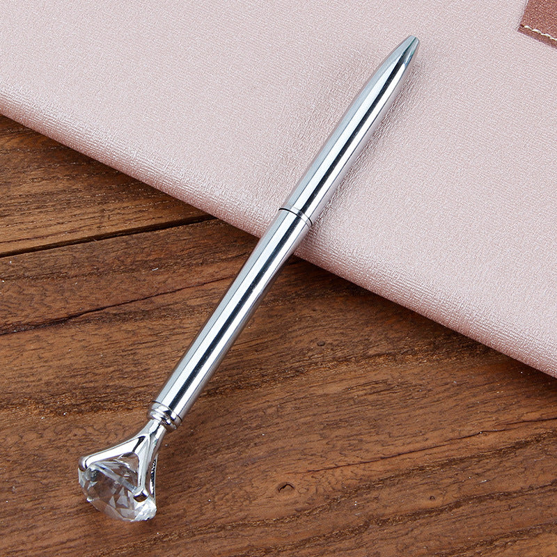 Metal Ballpoint Pen Silver Big drill pen 1.0